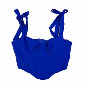 Vibrant Royal Blue Satin-Like Top